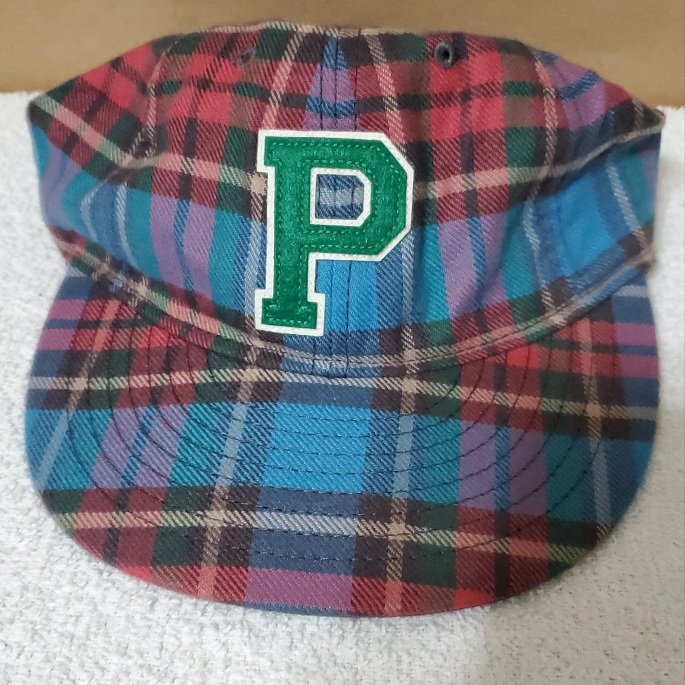 Sold. Polo Ralph Lauren Plaid Twill Madras Varsity "P" Patch Logo hat - Picture 1 of 16